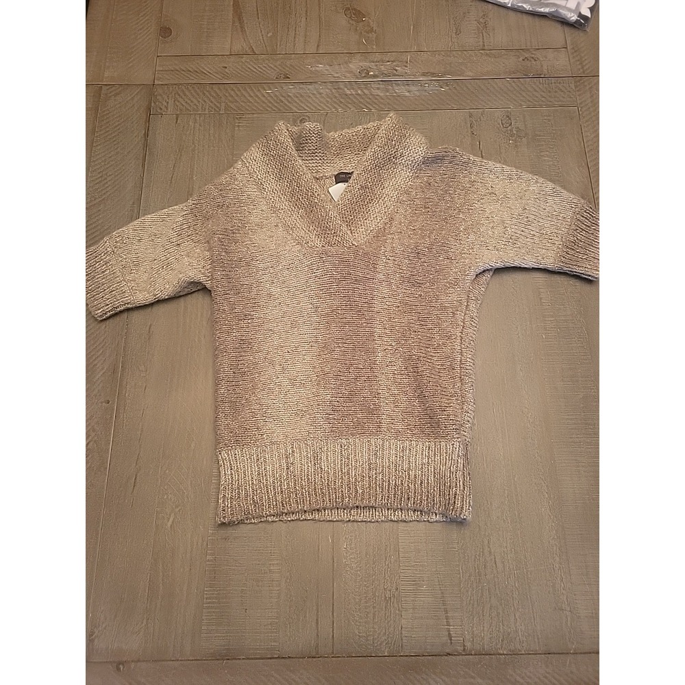 The Limited Sweater Shirt Brown Short Sleeve Crop Collar Soft Y2K Nwt